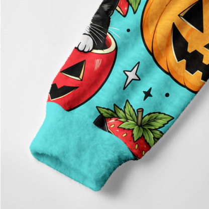 Purplehecate Meowlloween Pumpkins Ugly Cardigan Sweaters