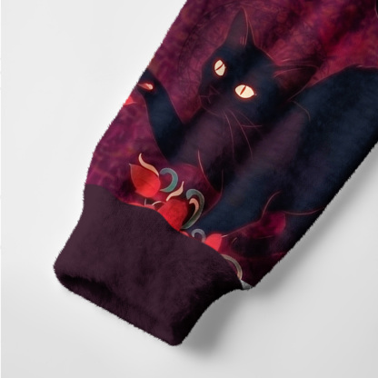 Purplehecate Blazing Jungle Night Cat Ugly Cardigan Sweaters