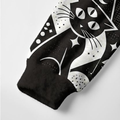 Purplehecate Celestial Geometric Cats Ugly Cardigan Sweaters