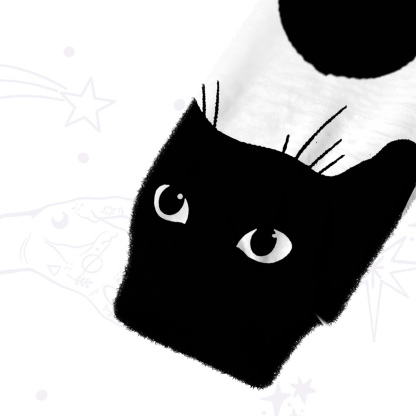 Purplehecate Peekaboo Cats Fuzzy Crewneck Sweater