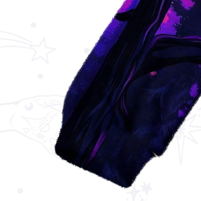 Purplehecate Twilight Forest Guardian Cat Fuzzy Crewneck Sweater
