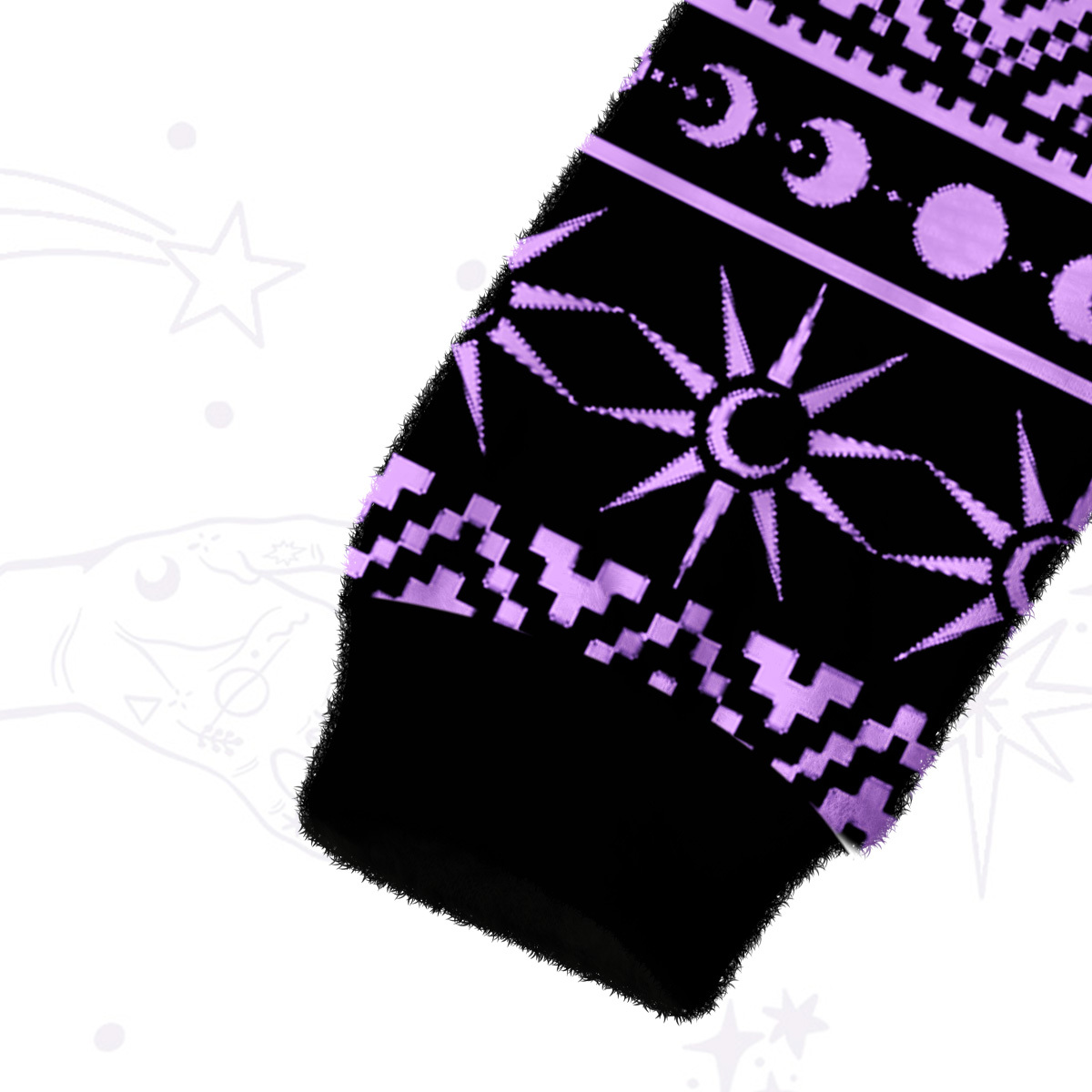 Purplehecate Radiance Of Sun And Moon Fuzzy Crewneck Sweater