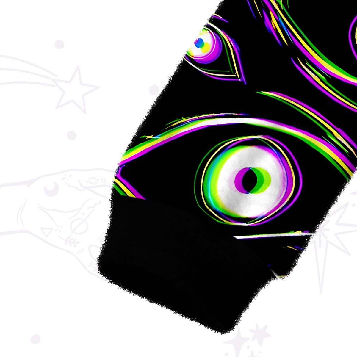 Purplehecate Glitch Vision Fuzzy Crewneck Sweater