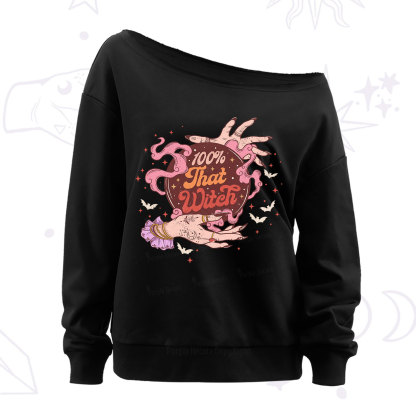 Purplehecate That Witch Off The Shoulder Sweatshirt