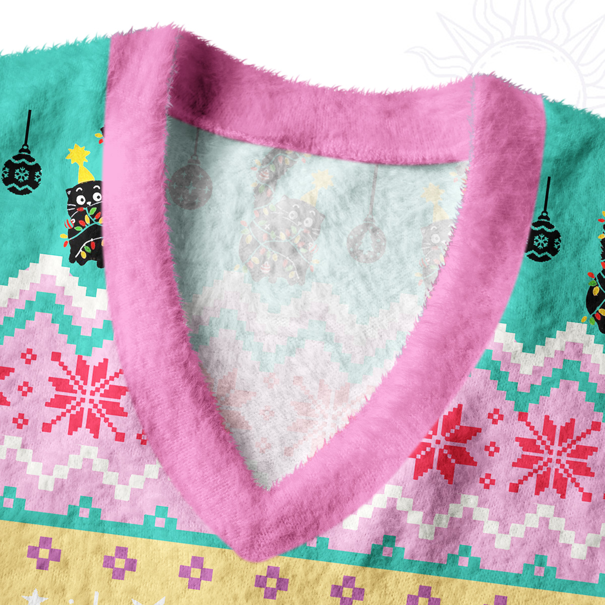 Purplehecate Funny Black Cat in Tree Ugly Sweater Vest