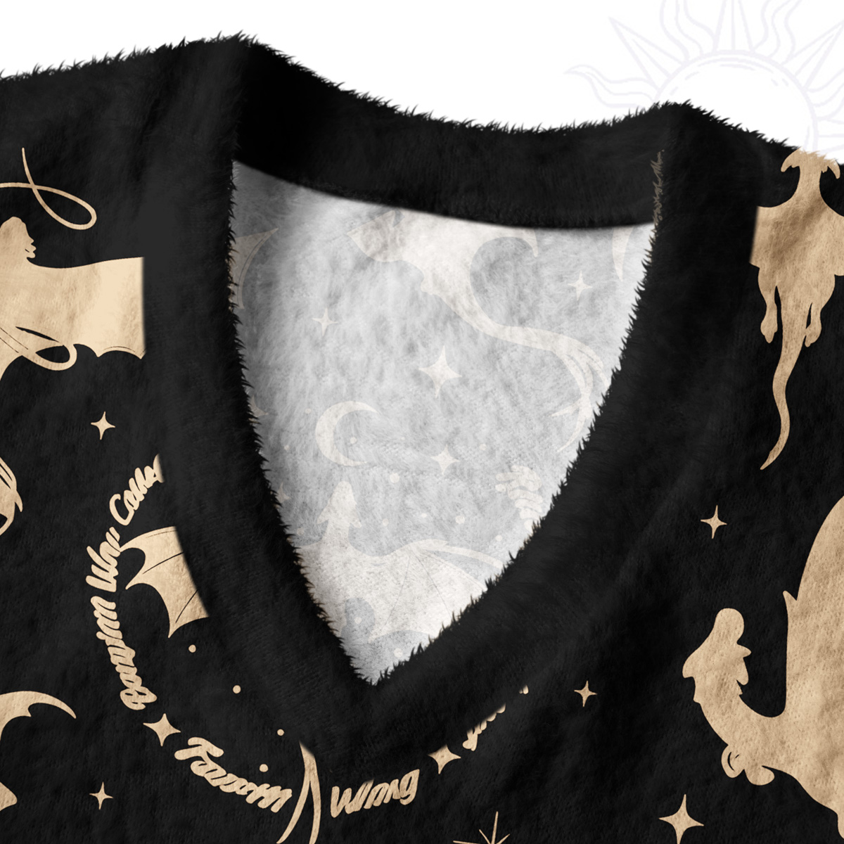 Purplehecate Fantasy Dragon Allover Ugly Sweater Vest