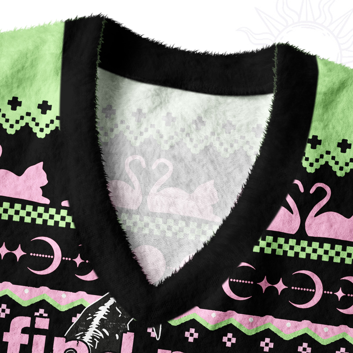 Purplehecate I Find Peace With Cats Music Cult Movies Ugly Sweater Vest