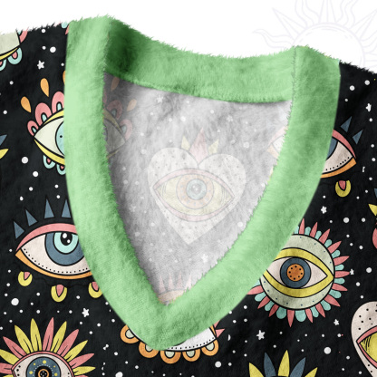 Purplehecate Mystical Evil Eye Pattern Ugly Sweater Vest