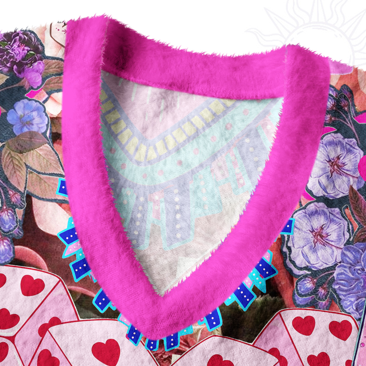 Purplehecate Queen of Hearts Angel Graphic Ugly Sweater Vest