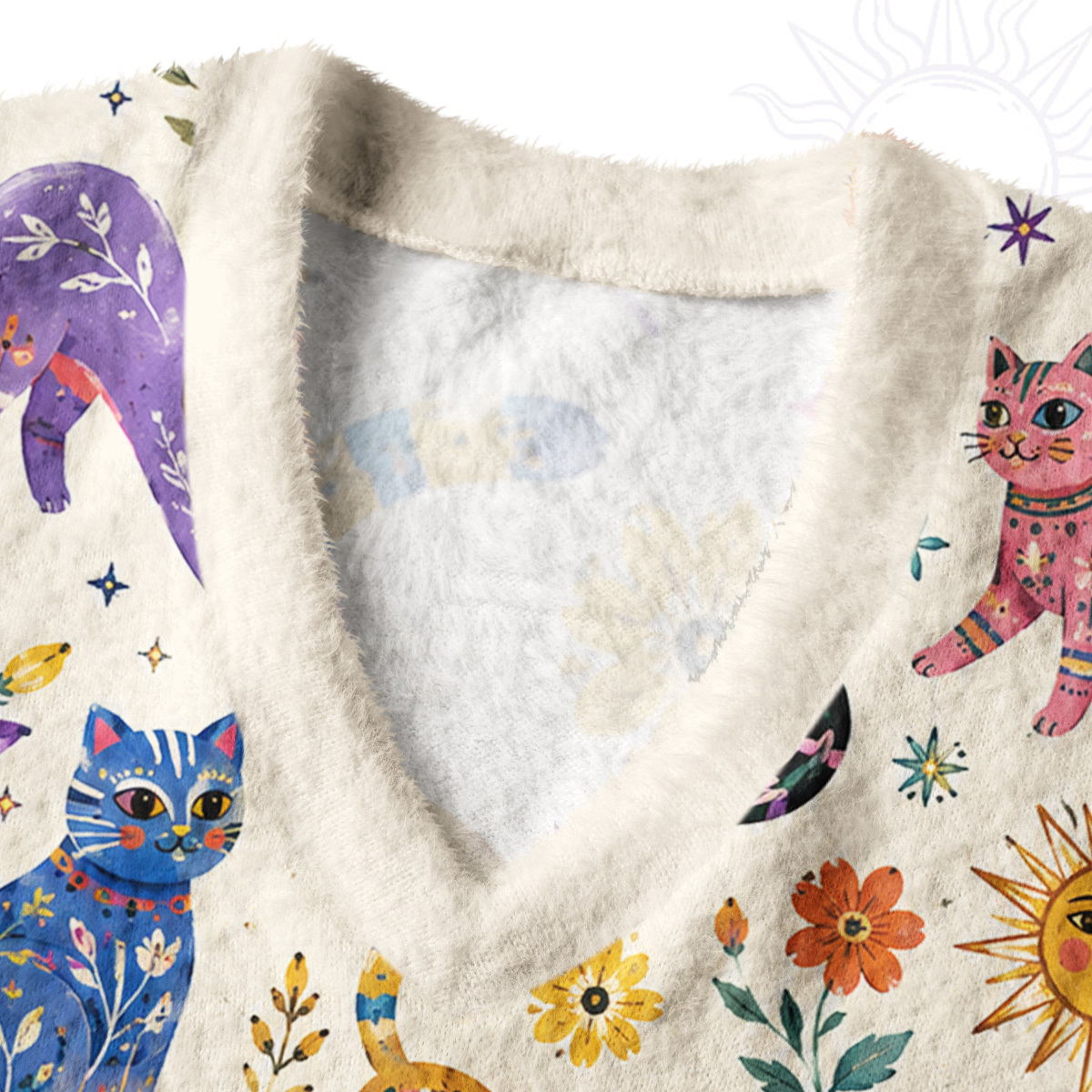 Purplehecate Rainbow Magic Cats Ugly Sweater Vest