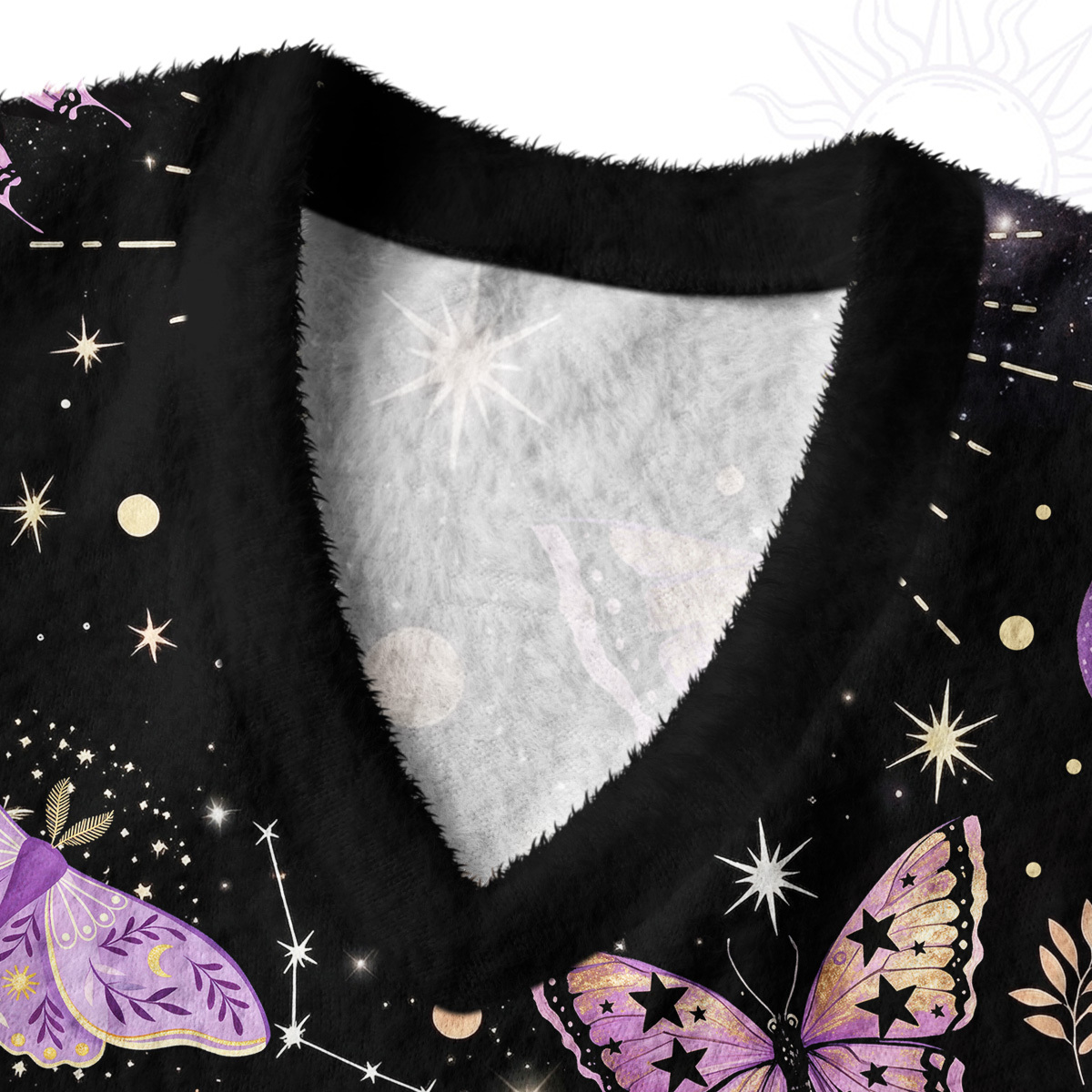 Purplehecate Starry Night Lunar Moth Ugly Sweater Vest
