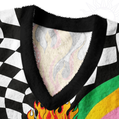 Purplehecate Trippy Rainbow Heart Eye Ugly Sweater Vest
