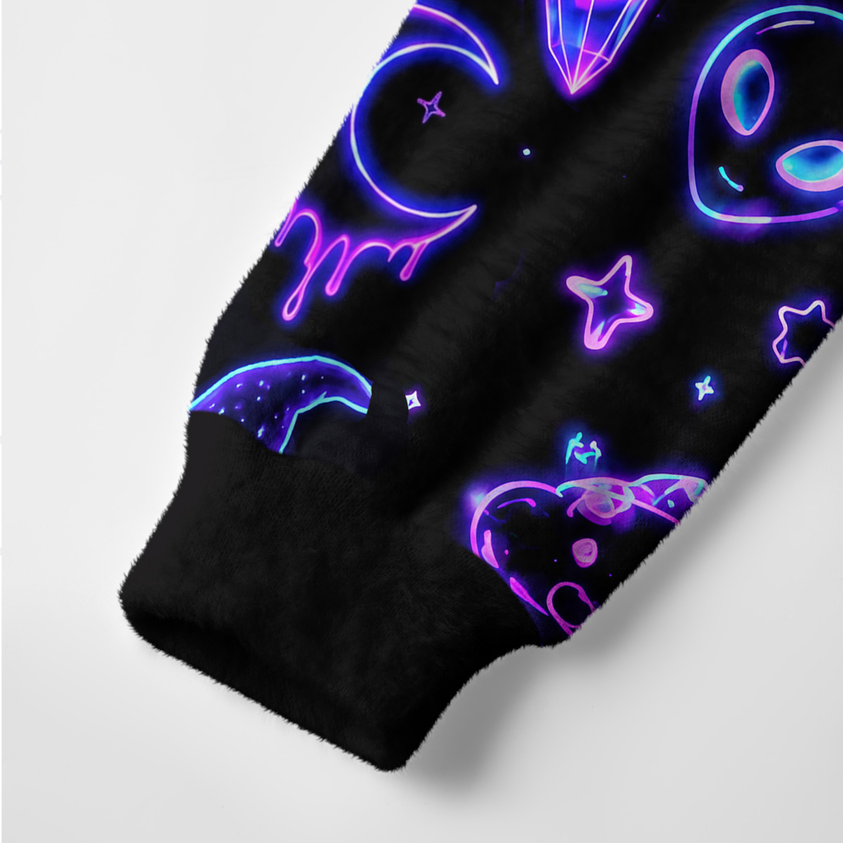 Purplehecate Neon Cosmic Cat Ugly Cardigan Sweaters
