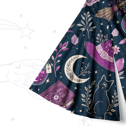 Purplehecate Witchcraft Spellbook Bell Sleeve Dress