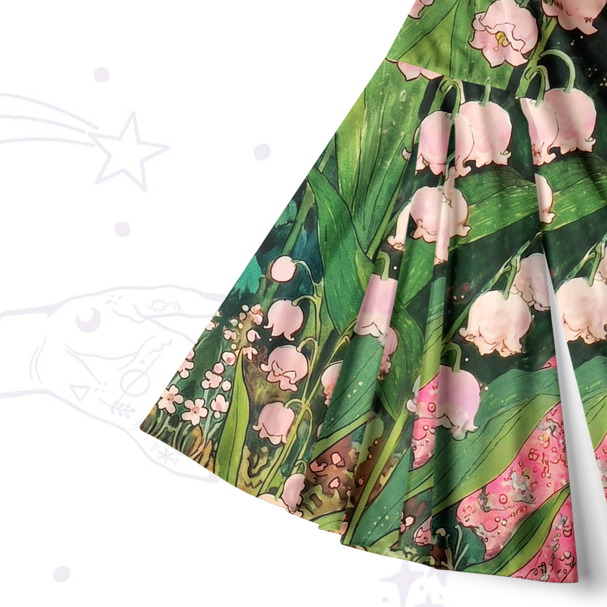 Purplehecate Mystic Secret Lily Fairy Forest Bell Sleeve Dress