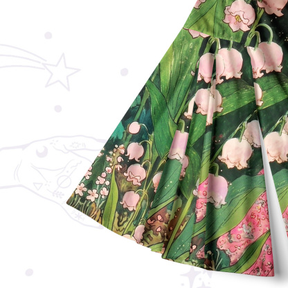 Purplehecate Mystic Secret Lily Fairy Forest Bell Sleeve Dress