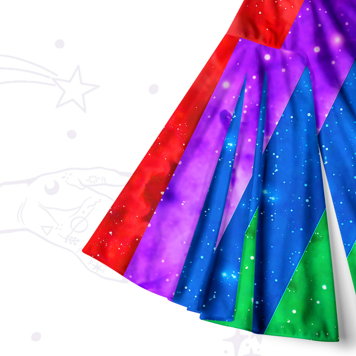 Purplehecate Progress Pride Sunburst Bell Sleeve Dress