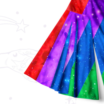 Purplehecate Progress Pride Sunburst Bell Sleeve Dress