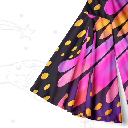 Purplehecate Butterfly Wings Bell Sleeve Dress