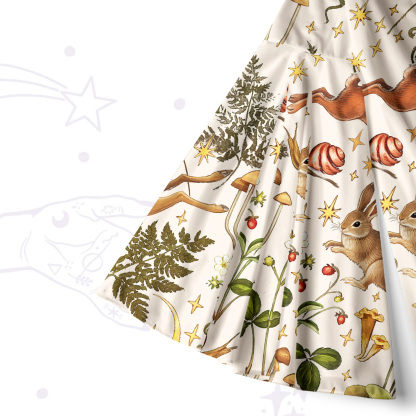 Purplehecate Enchanted Forest Animals Bell Sleeve Dress
