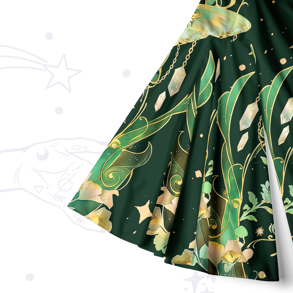 Purplehecate Moon Moth Rave Bell Sleeve Dress