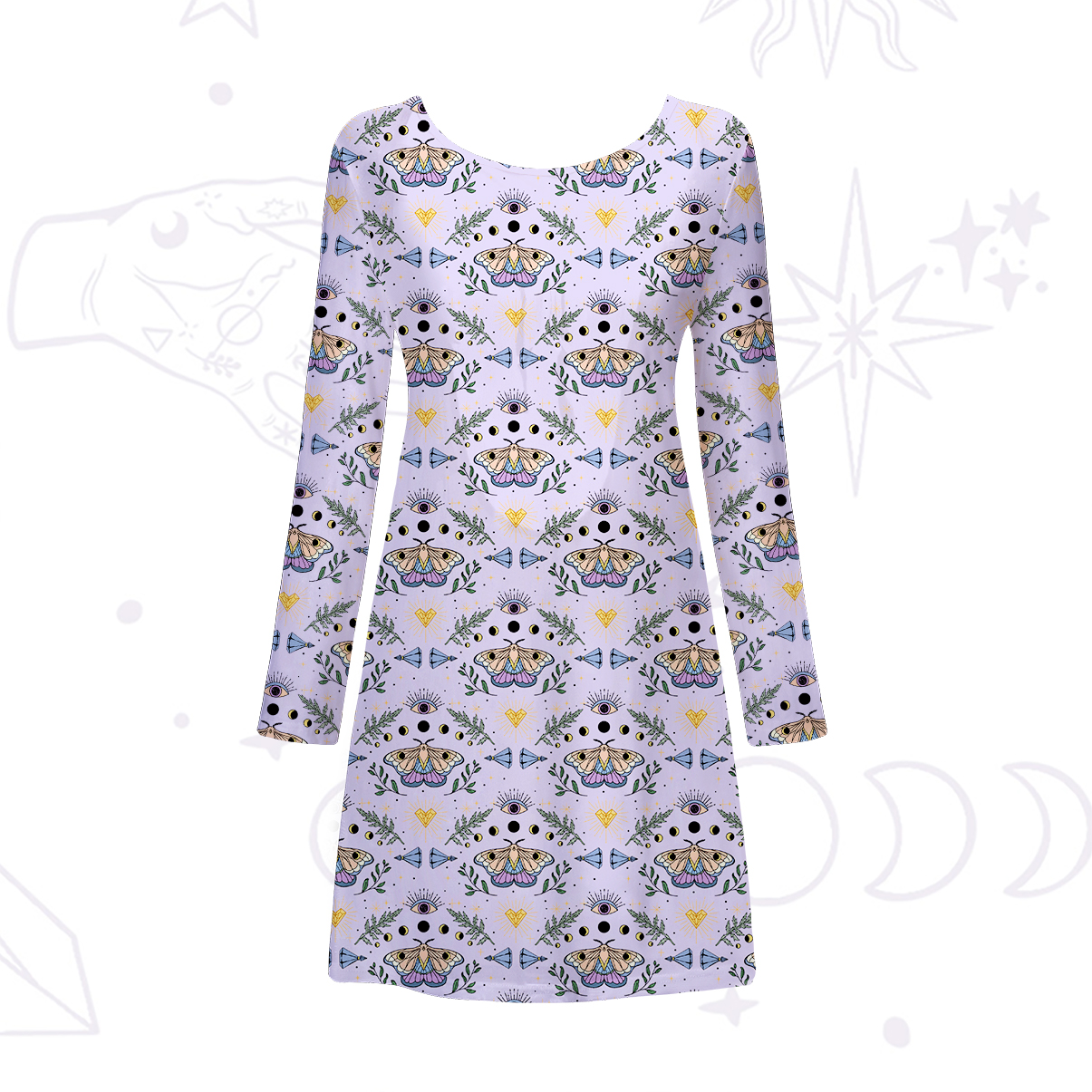 Purplehecate Luna Moth Witch Beachwear Cover-Up Dress