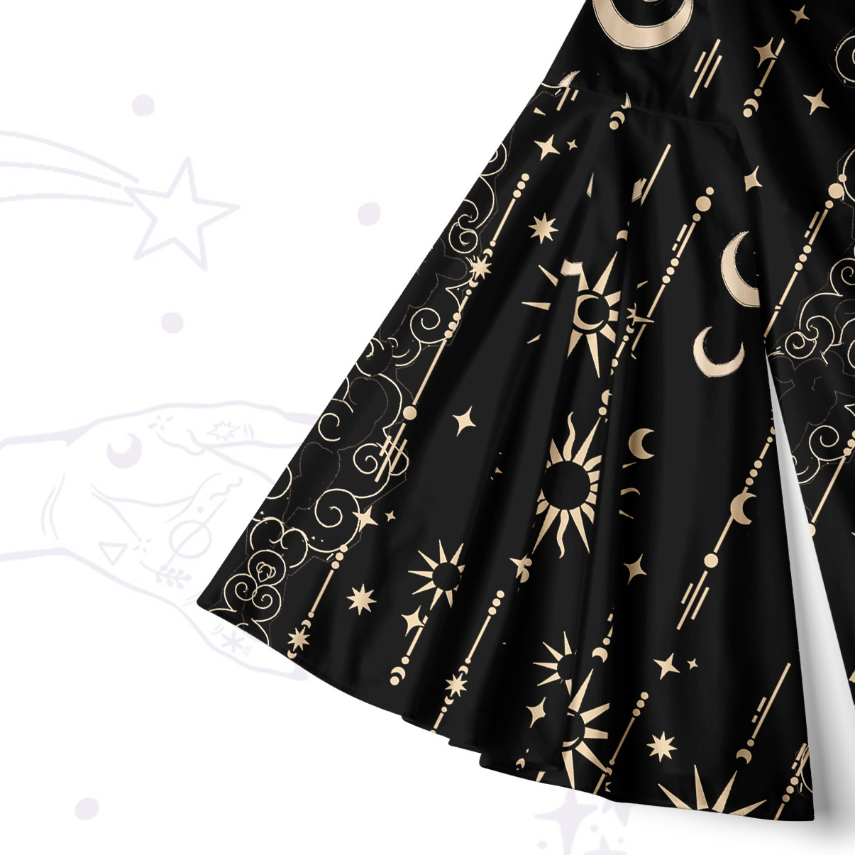 Purplehecate Lunar Eclipse Bell Sleeve Dress