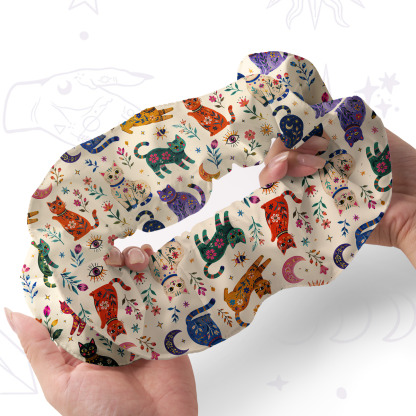 Purplehecate Rainbow Magic Cats Double Layer Scrunchie