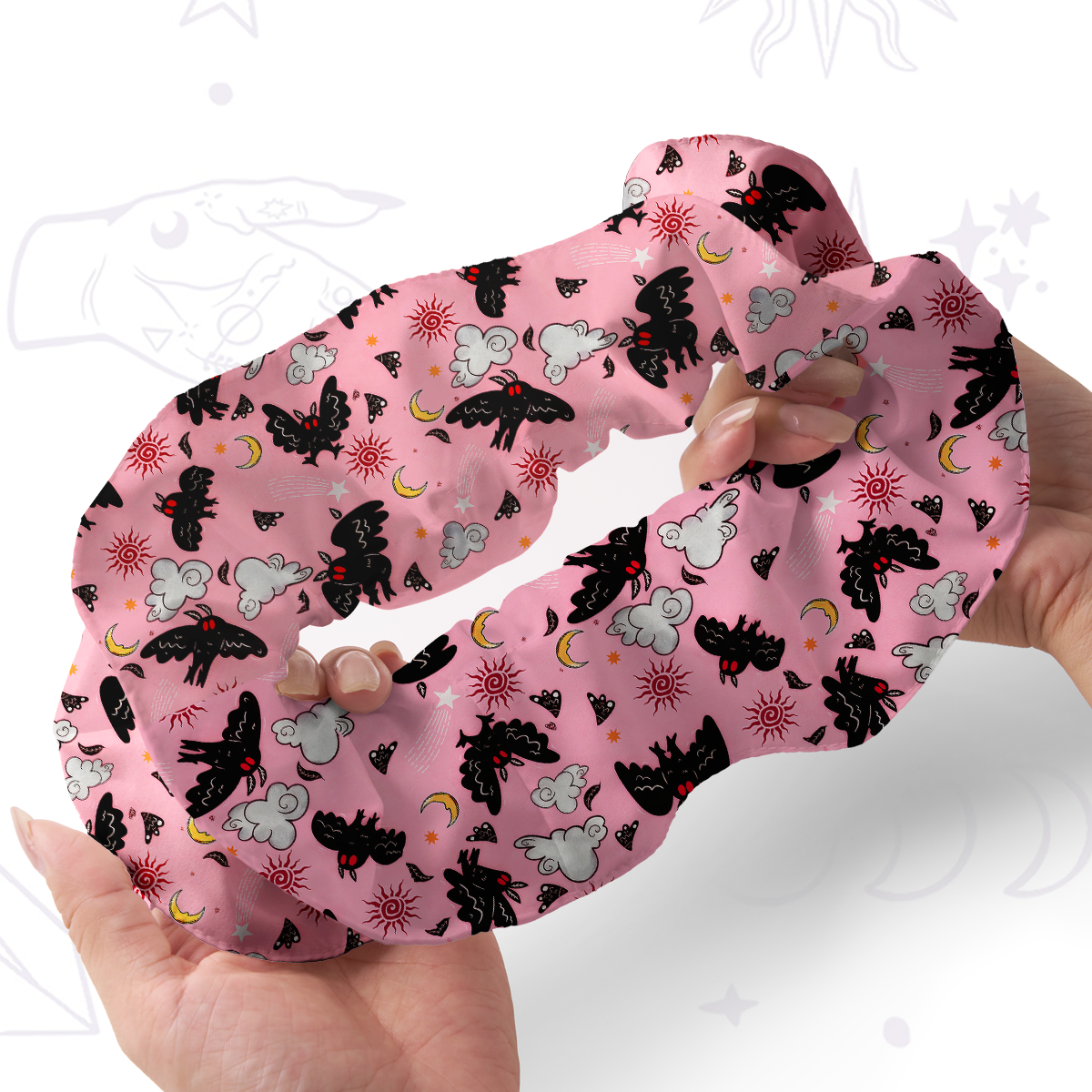 Purplehecate Cryptid Mothman Double Layer Scrunchie