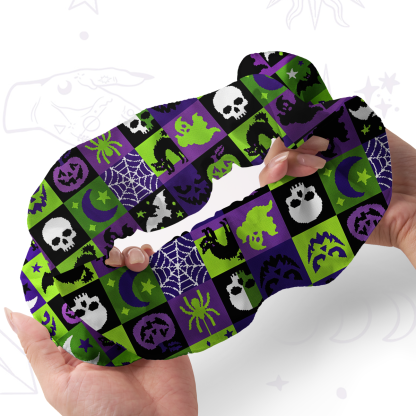 Purplehecate Spooky Patchwork Halloween Double Layer Scrunchie
