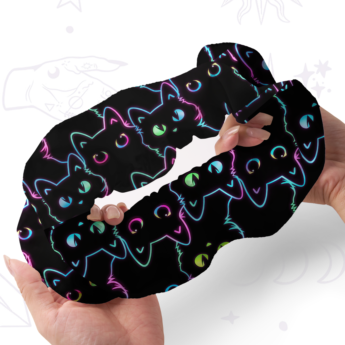 Purplehecate Neon Glow Stacked Cats Double Layer Scrunchie