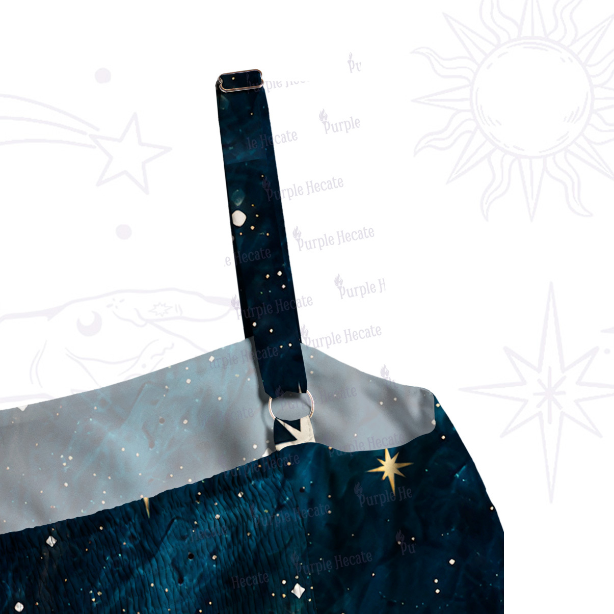 Purplehecate Moonlit Forest Cats Wide Straps Maxi Dress