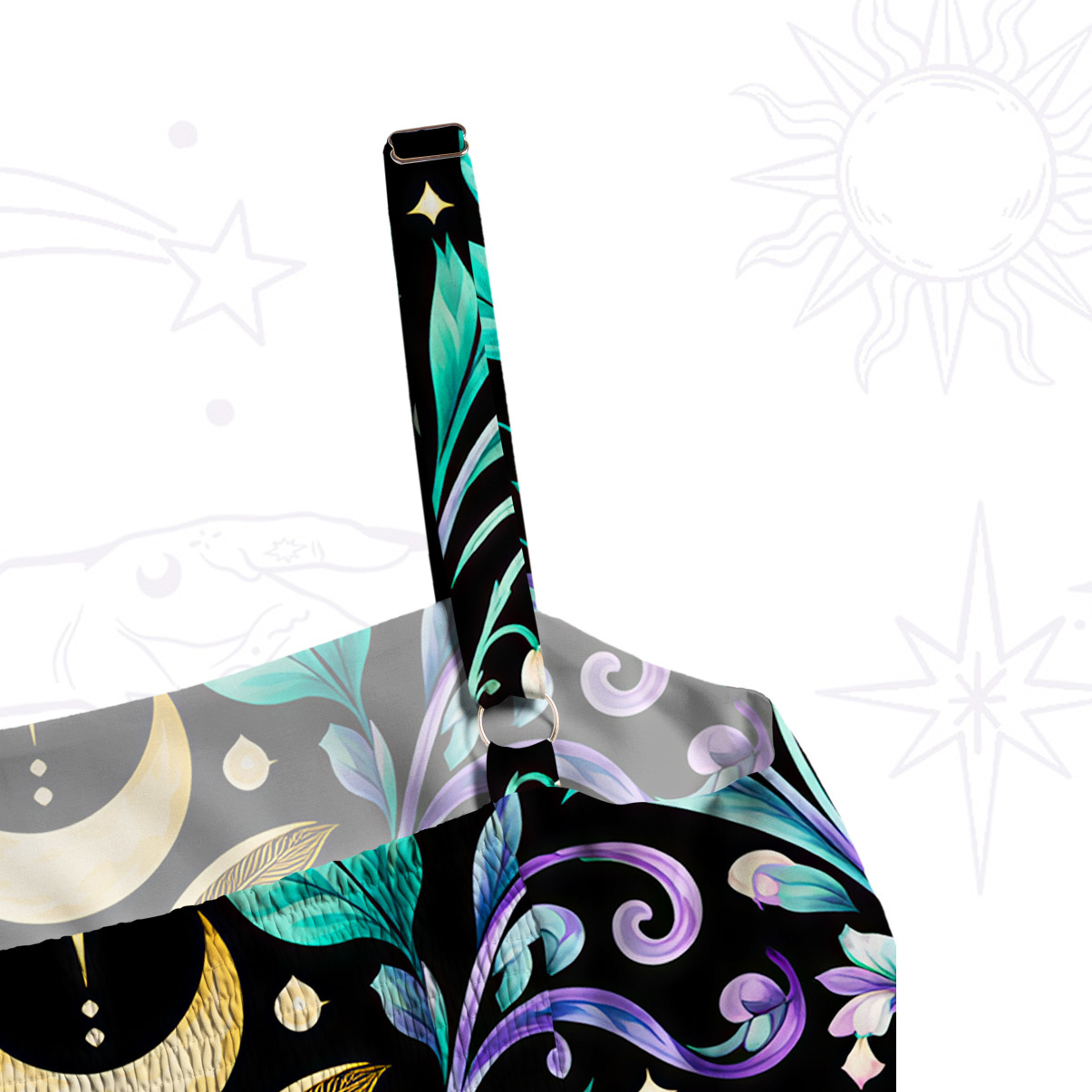 Purplehecate Mystic Moth of the Night Wide Straps Maxi Dress
