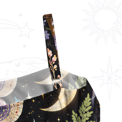 Purplehecate Enchanted Mushroom Grove Under the Moon Wide Straps Maxi Dress