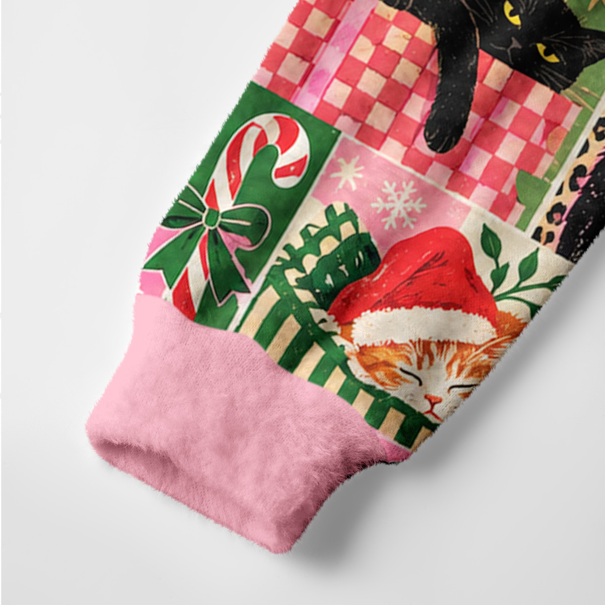 Purplehecate Christmas Purr Patchwork Ugly Cardigan Sweaters