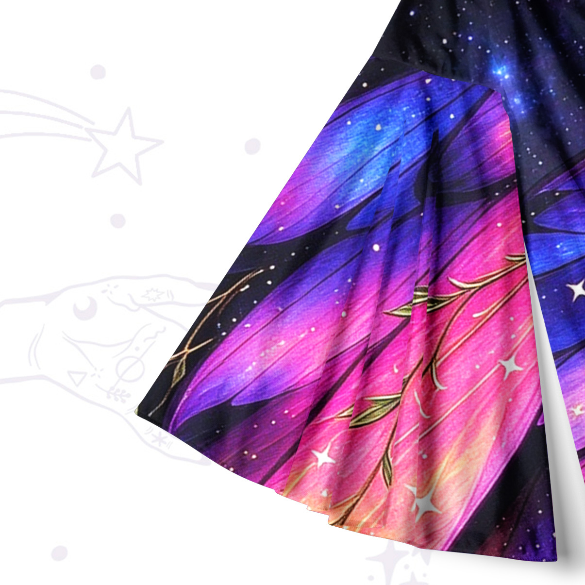 Purplehecate Starlit Moon Magic Butterfly Sleeve Dress