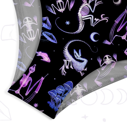 Purplehecate Neon Prehistoric Fantasy One-Piece Swimsuit