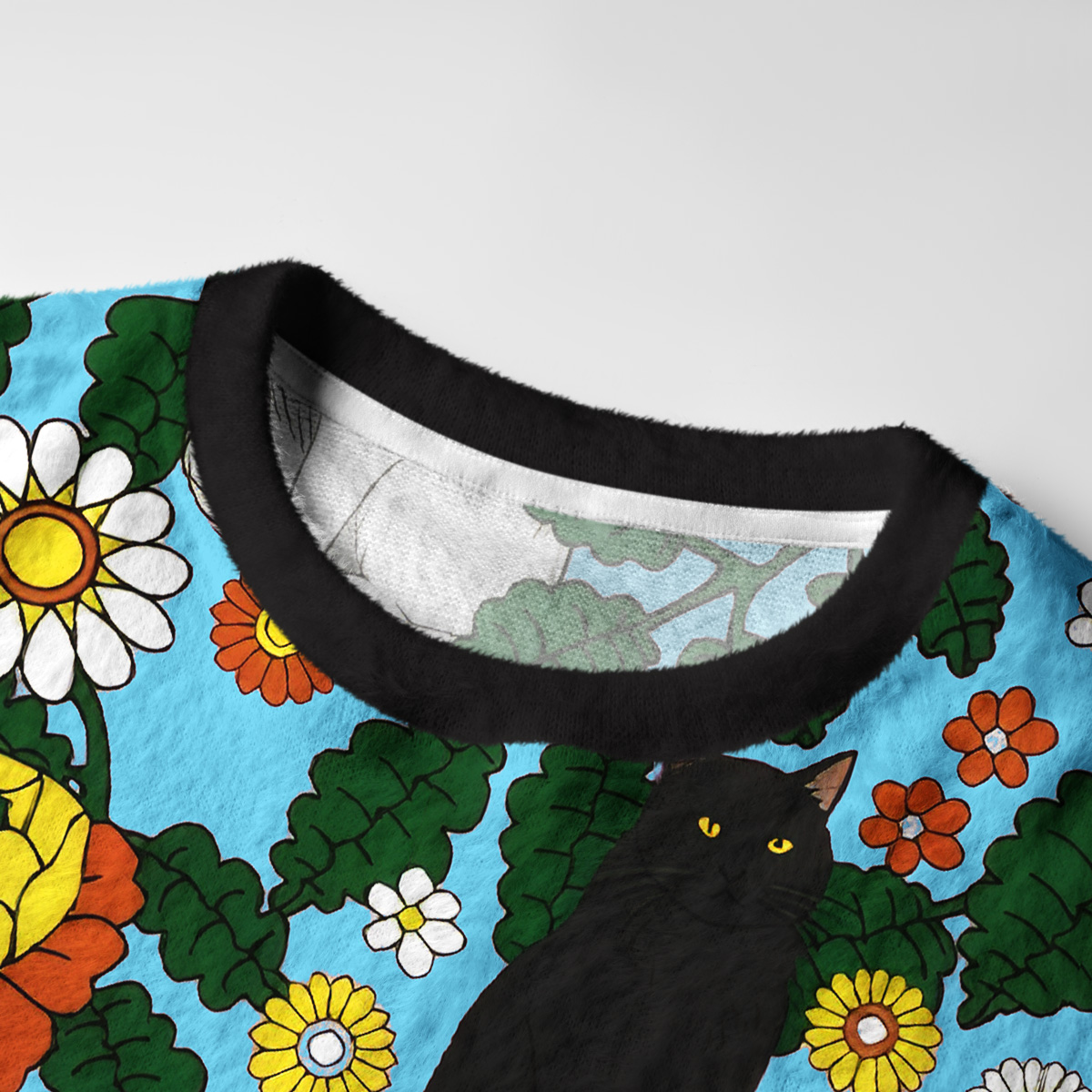 Purplehecate Daisy Cat  Garden Fuzzy Ugly Sweatshirt