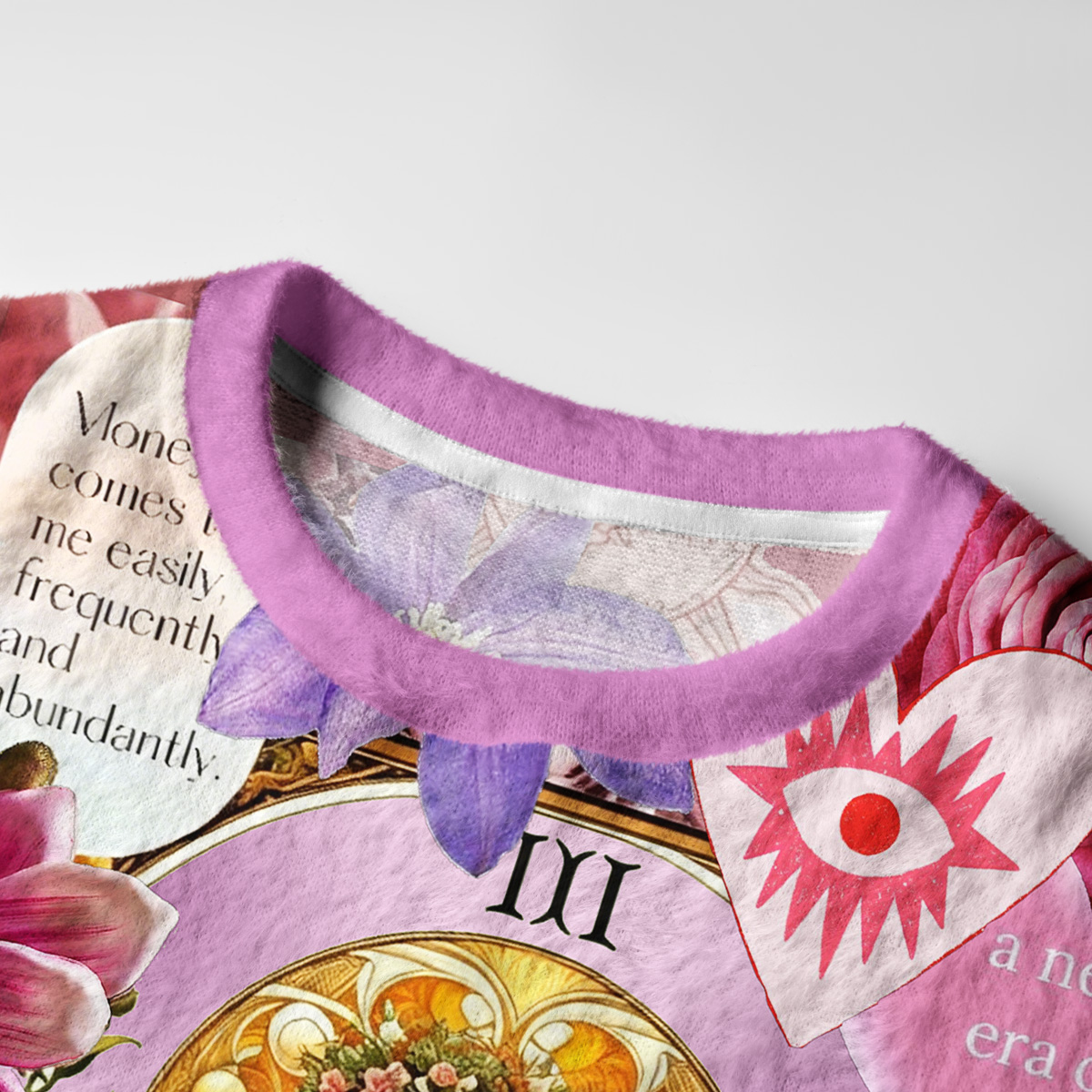 Purplehecate Divine Empress Tarot Collage Fuzzy Ugly Sweatshirt