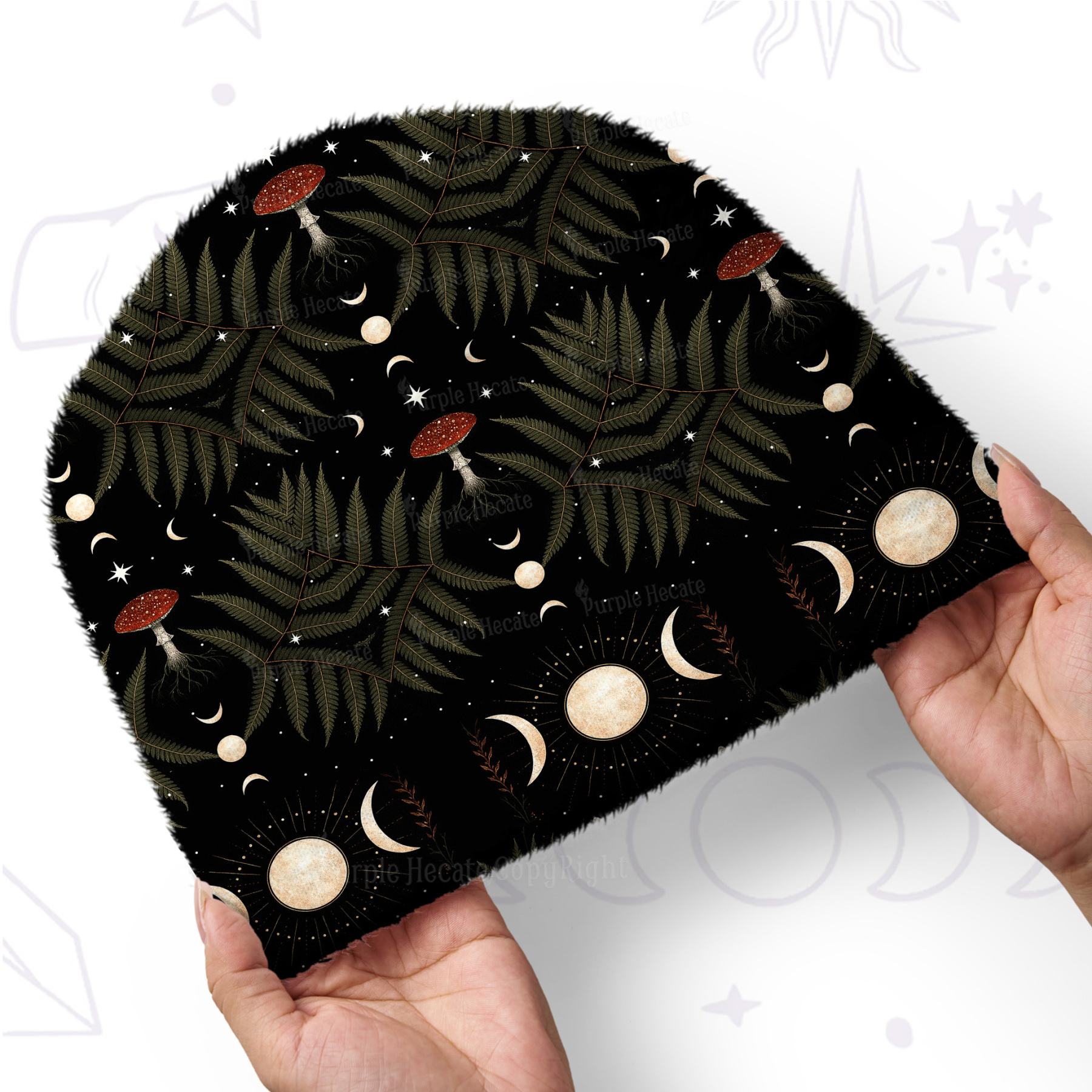Purplehecate Moonlit Mushroom Gown Fuzzy Knit Beanie