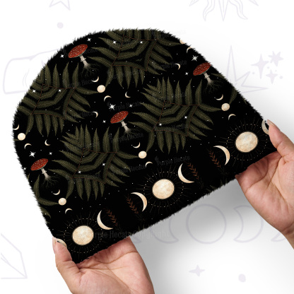 Purplehecate Moonlit Mushroom Gown Fuzzy Knit Beanie