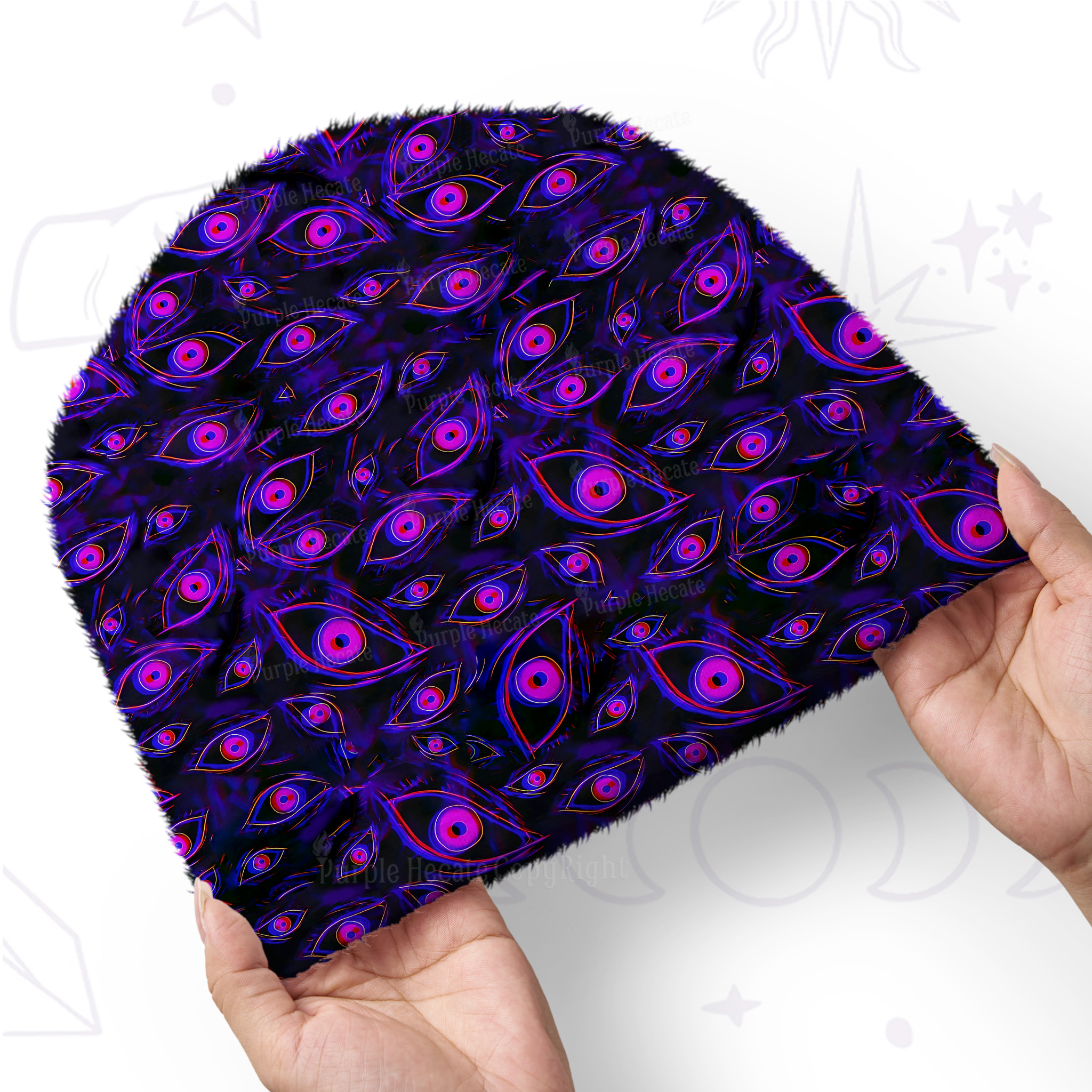Purplehecate Glitch Vision Fuzzy Knit Beanie
