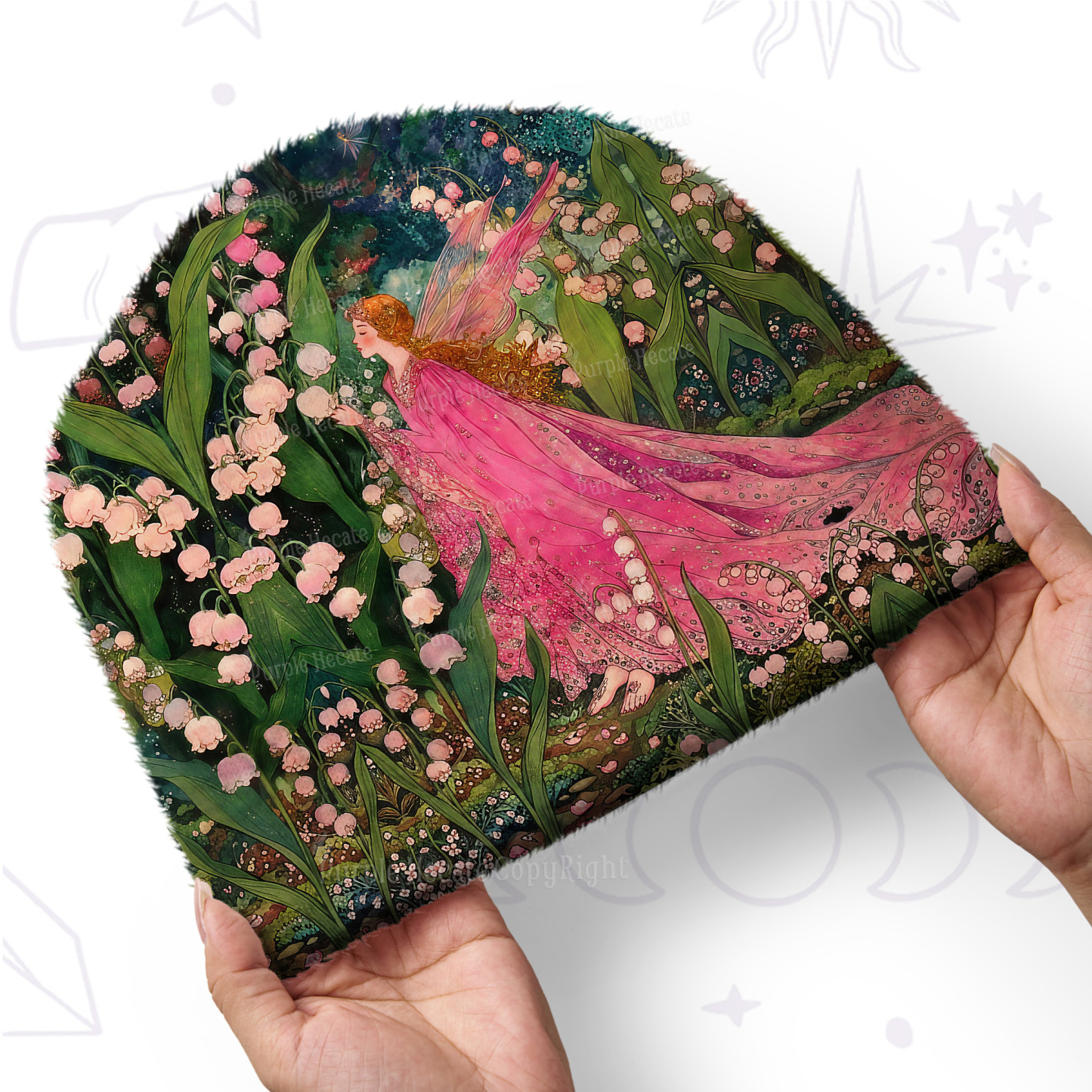 Purplehecate Mystic Secret Lily Fairy Forest Fuzzy Knit Beanie