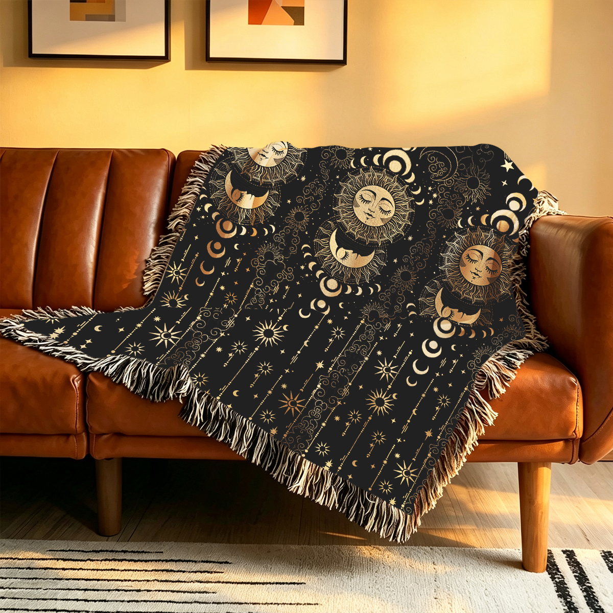 Purplehecate Lunar Eclipse Woven Tapestry Blanket