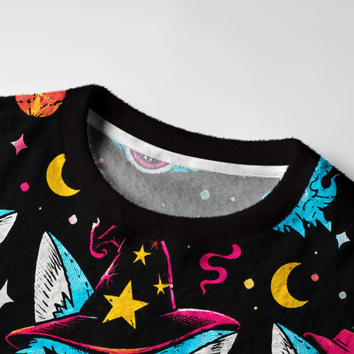 Purplehecate Wacky Magic Cats Fuzzy Ugly Sweatshirt
