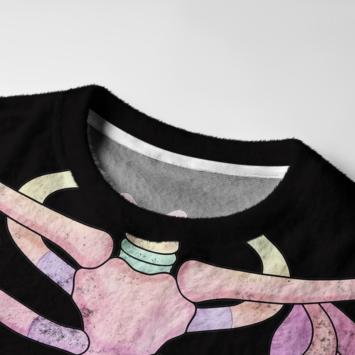 Purplehecate Spooky Skeleton Fuzzy Ugly Sweatshirt