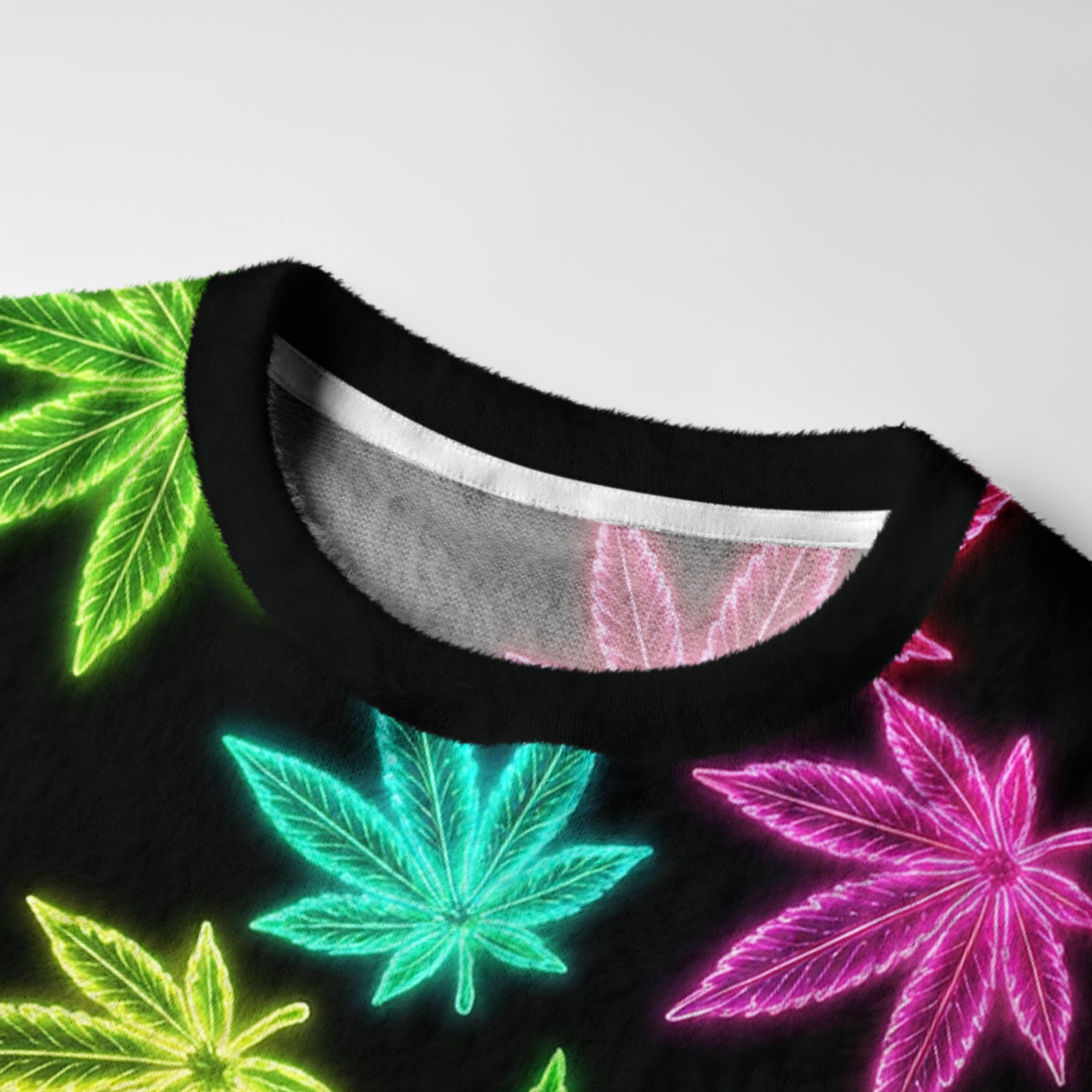 Purplehecate Trippy Weed Fuzzy Ugly Sweatshirt