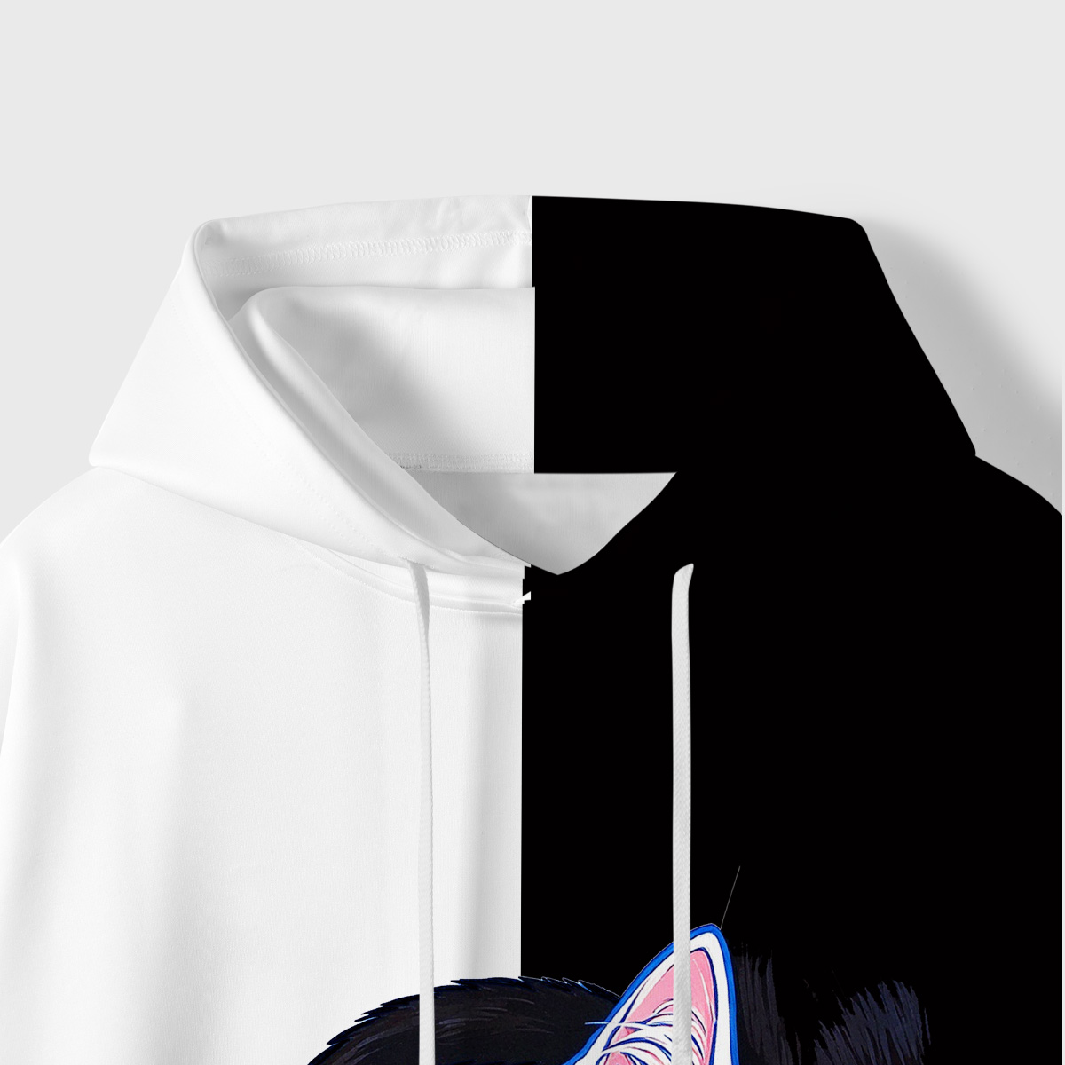 Purplehecate Yin Yang Cats Paw All-Over Print Hoodie