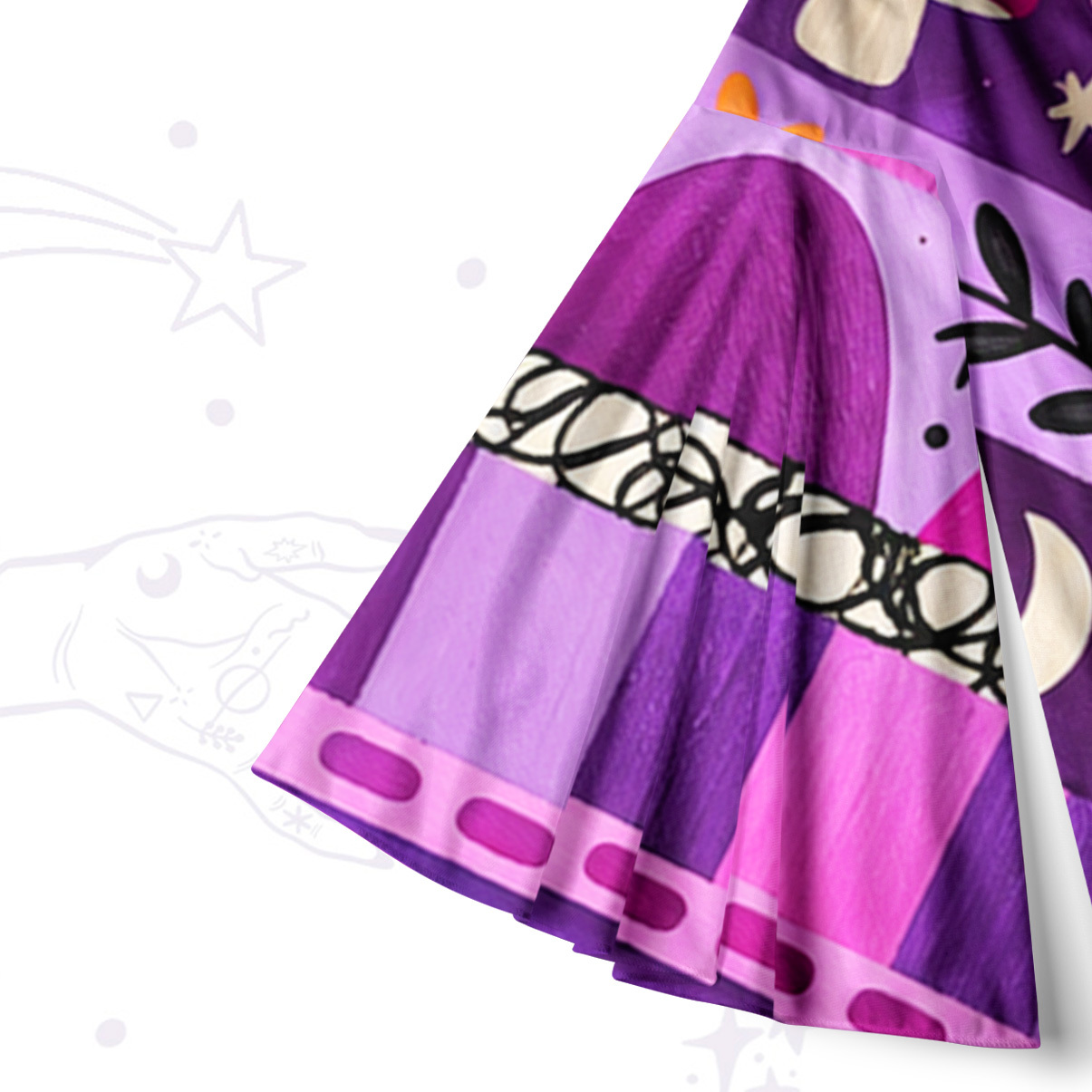 Purplehecate Trash Raccoon & Possum Magic Bell Sleeve Dress