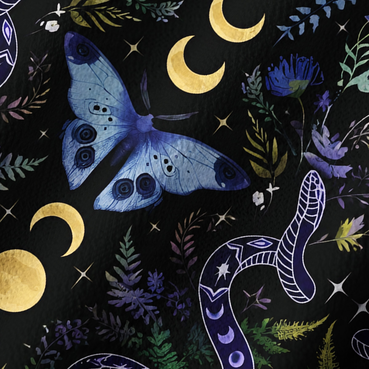 Purplehecate Moon Moth Witchery Off Shoulder Long Sleeve Knit Top